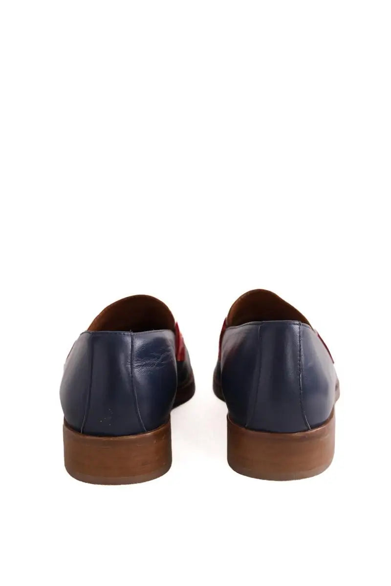Mocassins Socque Bleu en Cuir