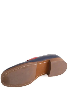 Mocassins Socque Bleu en Cuir