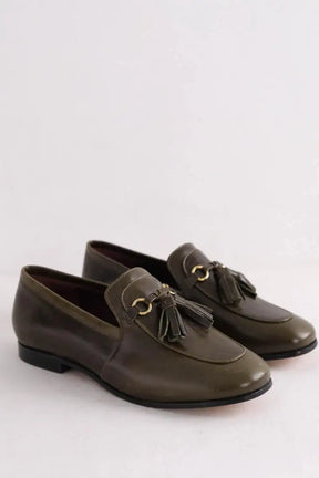Mocassins Soeur Kaki en Cuir