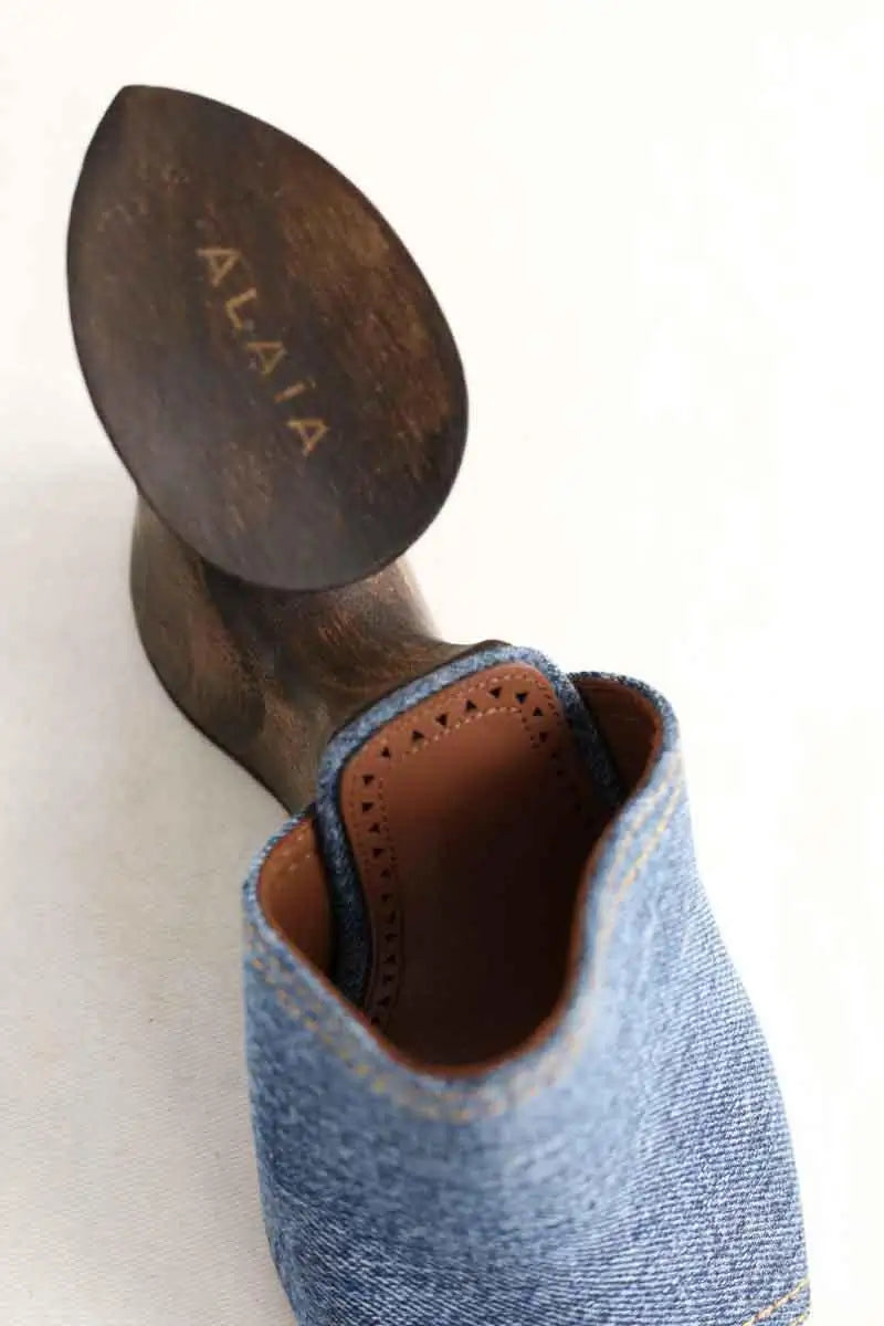 Mules Alaïa Bleu en Cuir