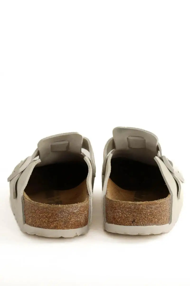 Mules Birkenstock Gris en Cuir