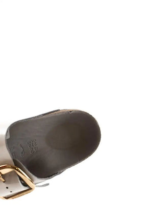 Mules Birkenstock Gris en Cuir