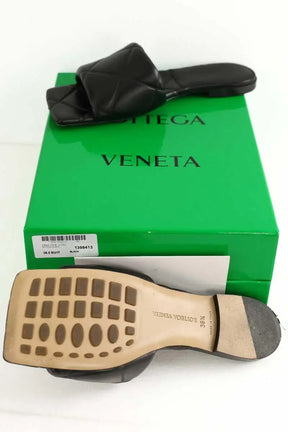 Mules Bottega Veneta Lido Noir en Cuir