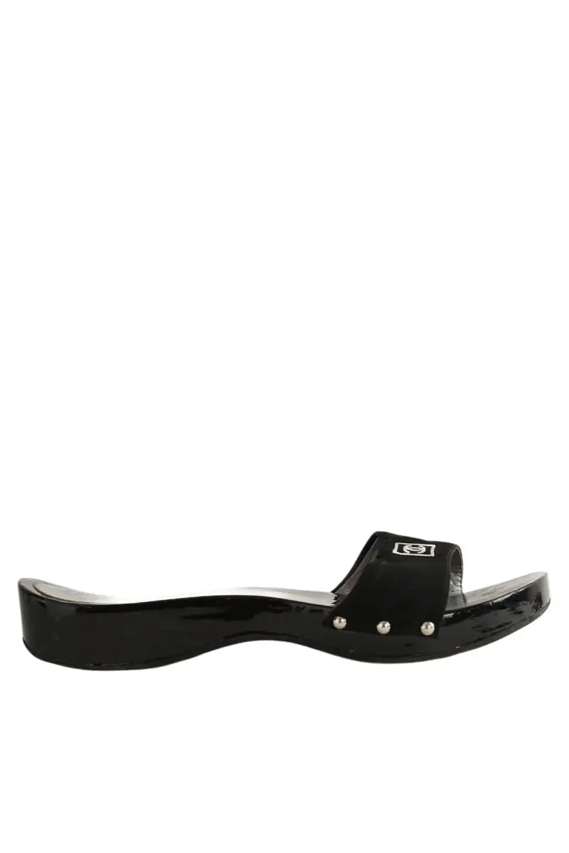 Mules Chanel Noir en Plastique, taille 37 - Seconde Main