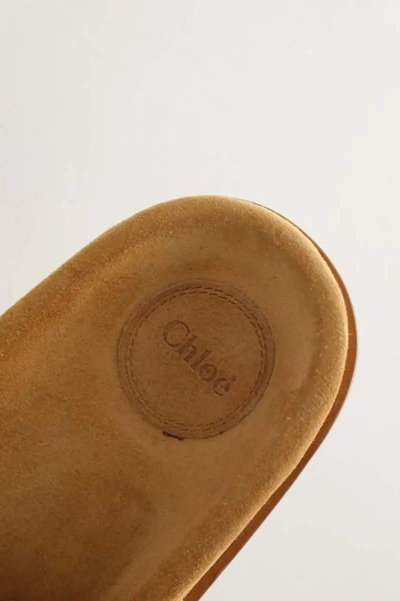 Mules Chloé Camel en Cuir
