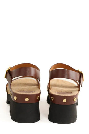Mules Chloé Marron en Cuir