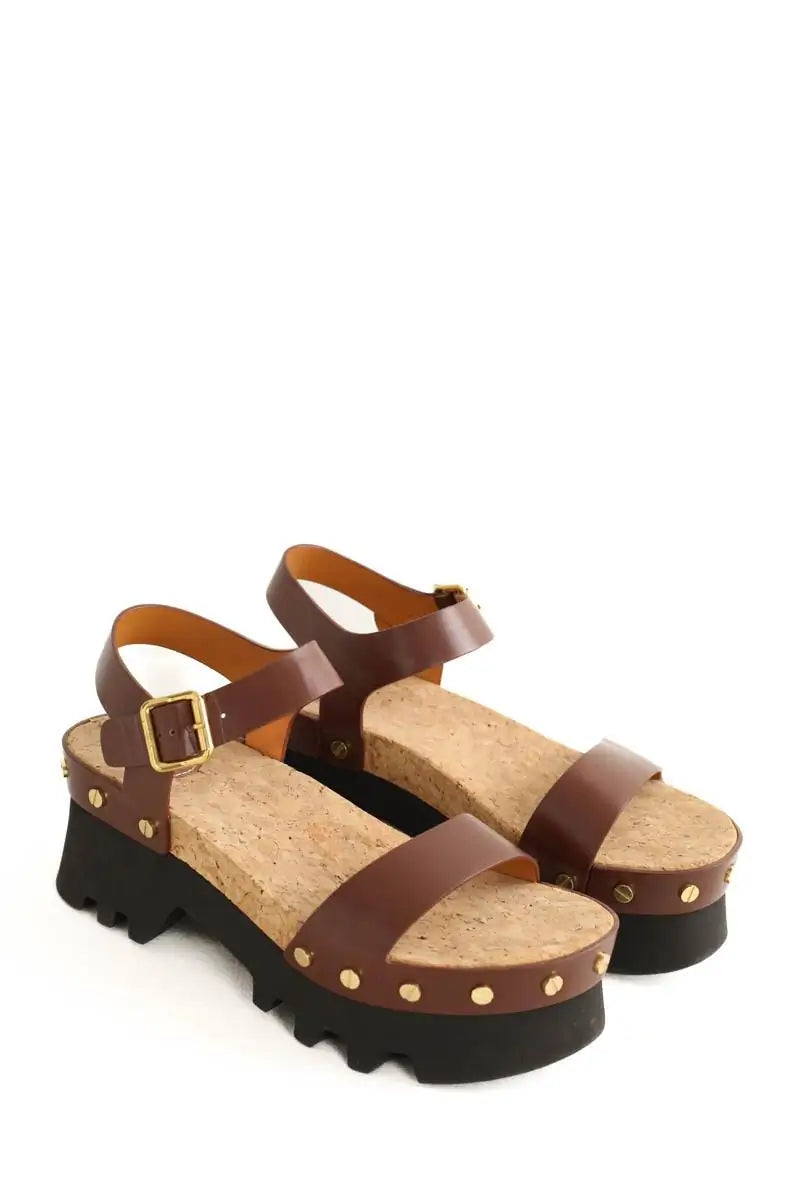 Mules Chloé Marron en Cuir