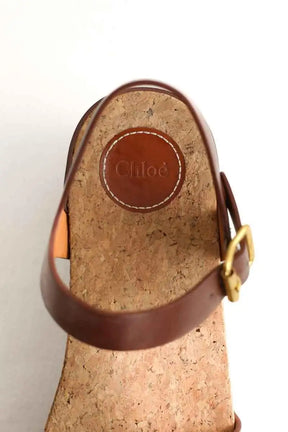 Mules Chloé Marron en Cuir