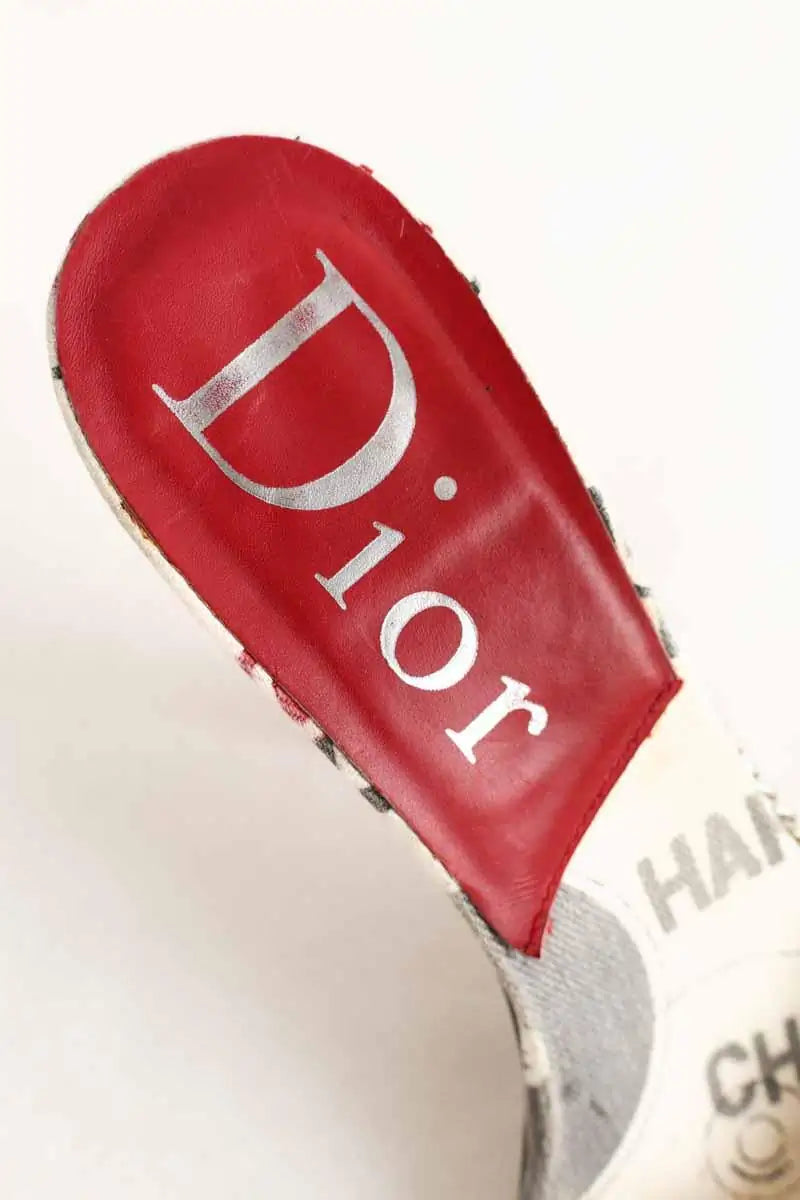 Mules Dior Rouge en Tissu