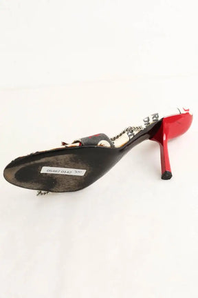 Mules Dior Rouge en Tissu