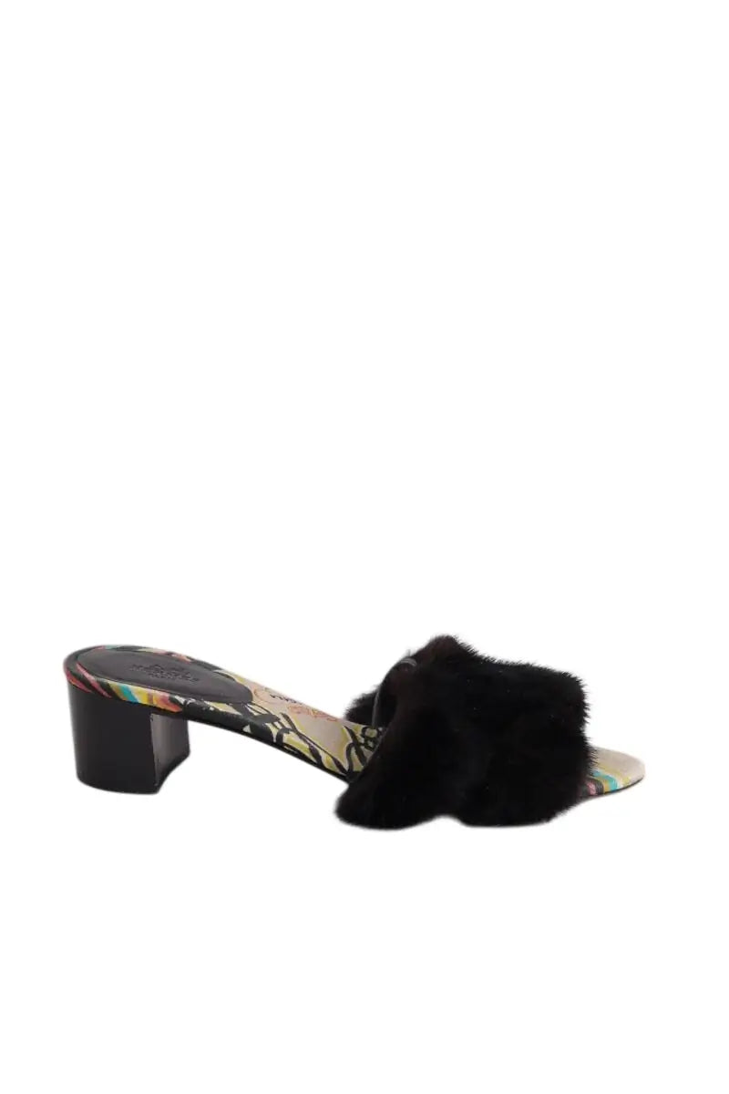 Mules Hermès Noir en Cuir, taille 37 - Seconde Main