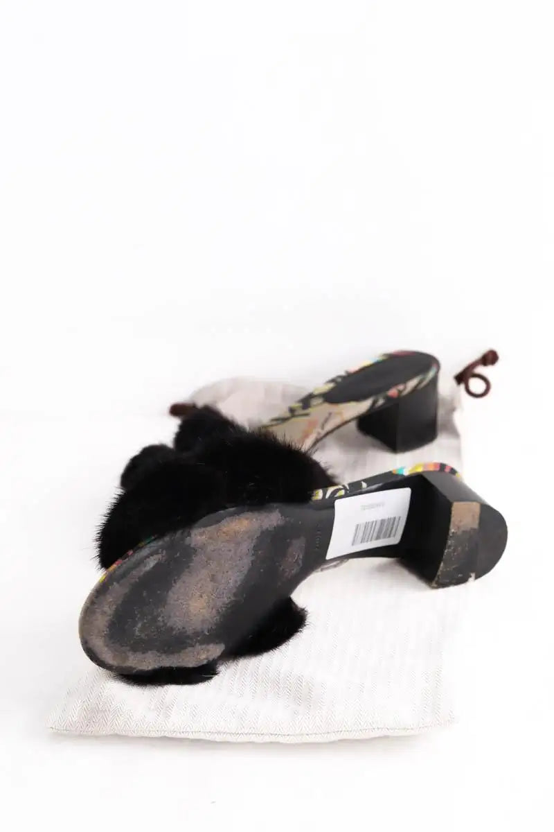 Mules Hermès Noir en Cuir