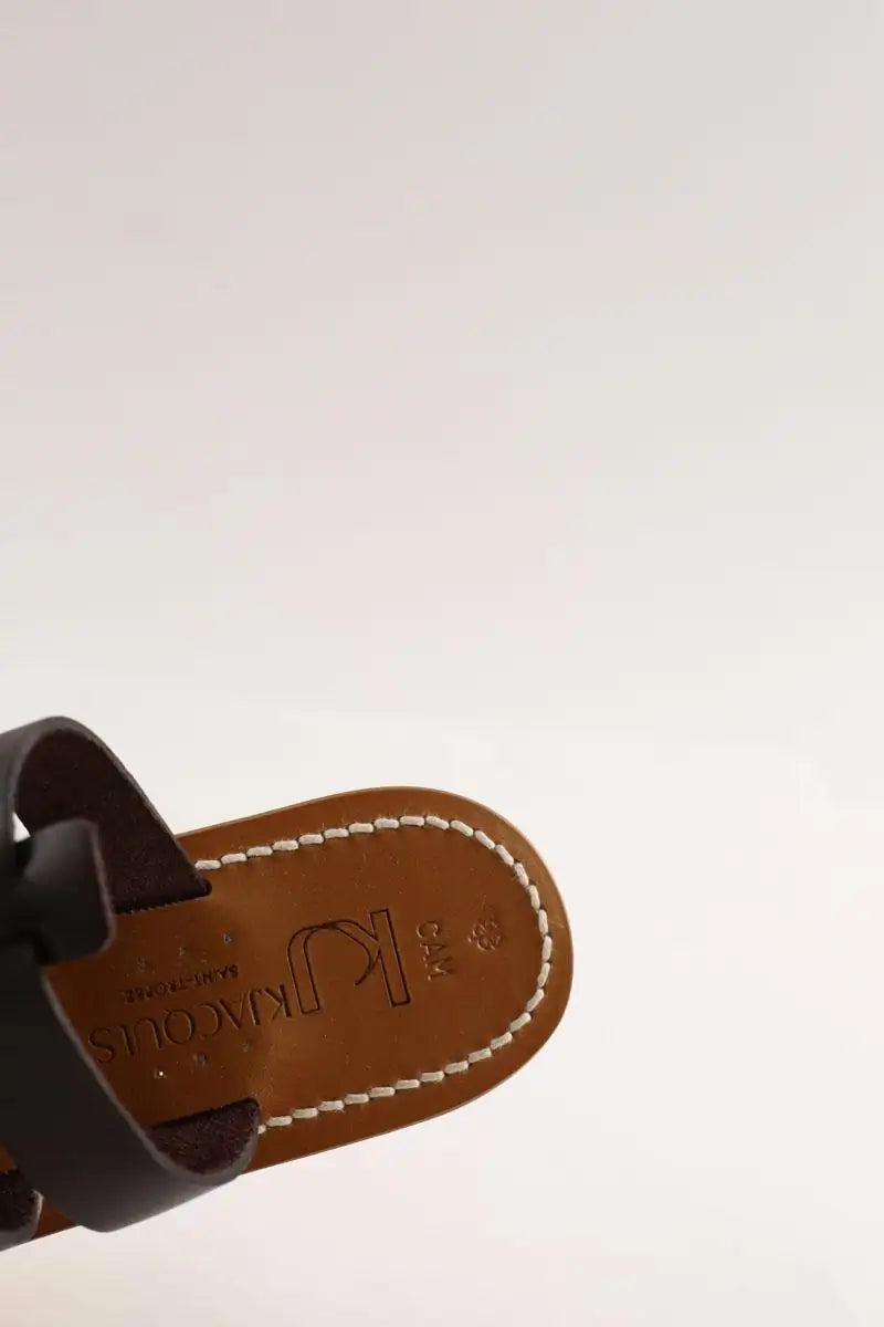 Mules K.Jacques Marron en Cuir