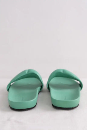 Mules Longchamp Roseau Vert en Cuir