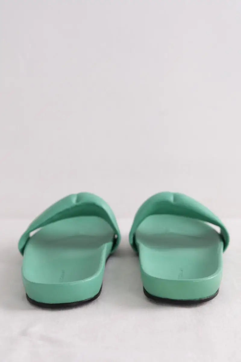 Mules Longchamp Roseau Vert en Cuir