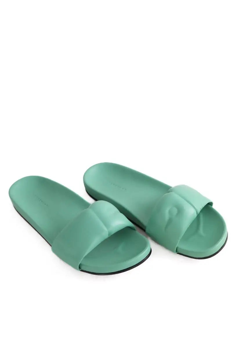 Mules Longchamp Roseau Vert en Cuir