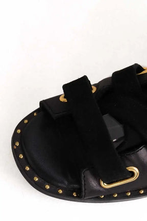 Mules Maje Noir en Cuir