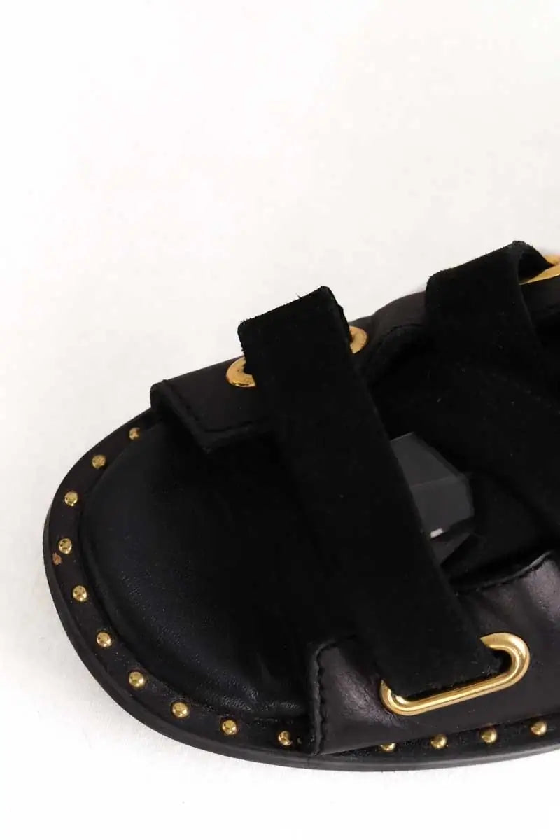 Mules Maje Noir en Cuir