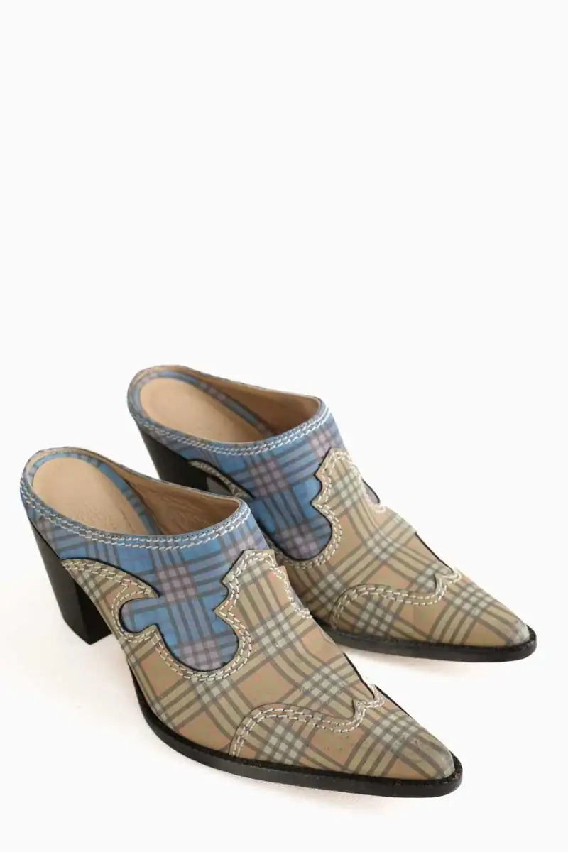 Mules Maryam Nassir Zadeh Bleu en Cuir