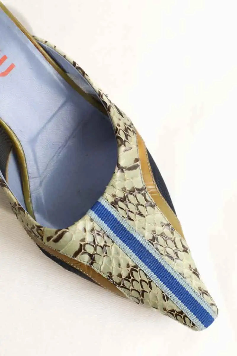 Mules Miu Miu Bleu en Cuir