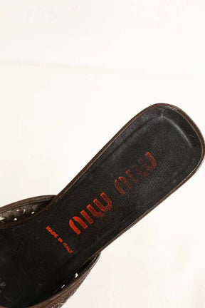 Mules Miu Miu Marron en Cuir