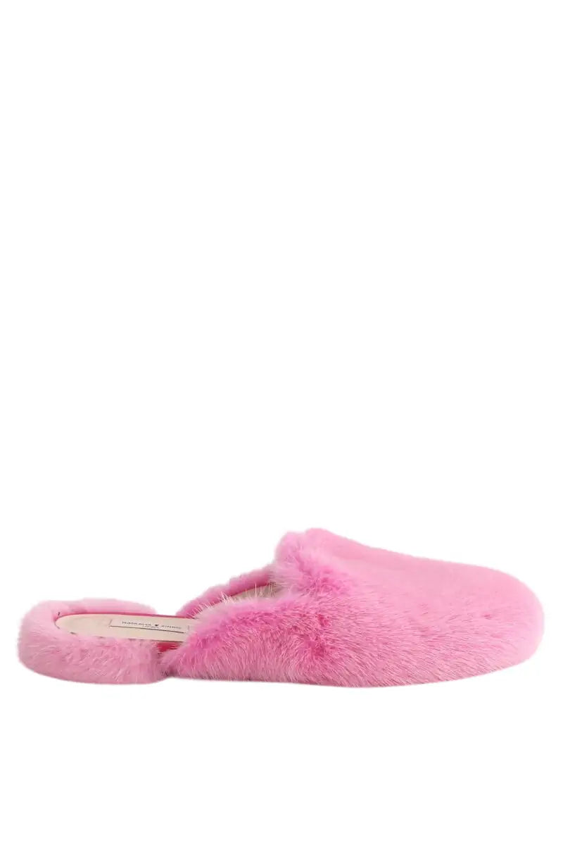 Mules Natasha Zinko Mink slide Rose en Fourrure, taille 40 - Seconde Main