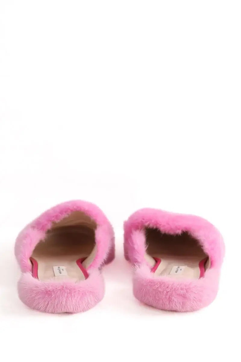 Mules Natasha Zinko Mink slide Rose en Fourrure