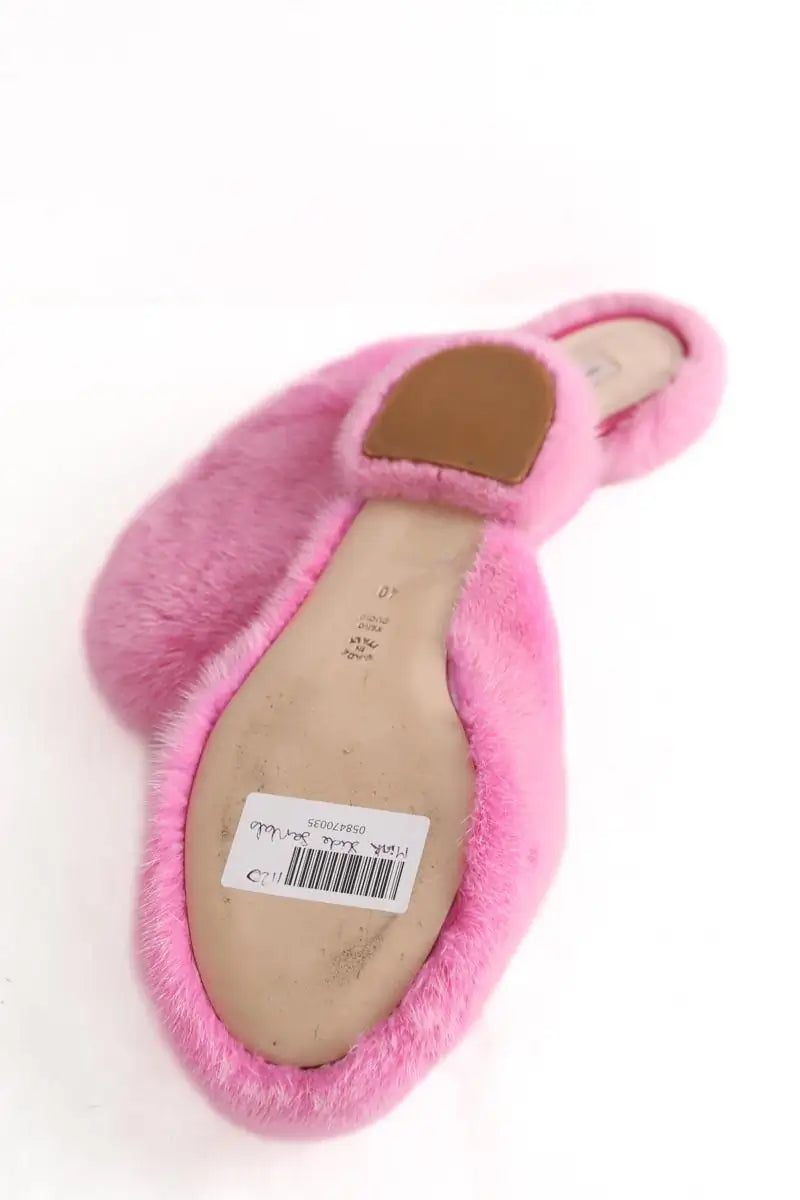 Mules Natasha Zinko Mink slide Rose en Fourrure