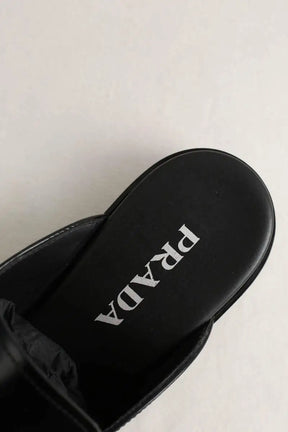 Mules Prada Noir en Cuir