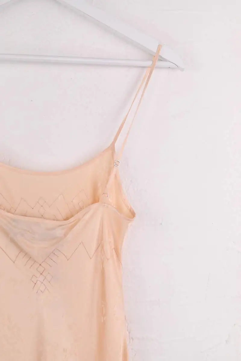 Robe Réalisation Beige en Soie