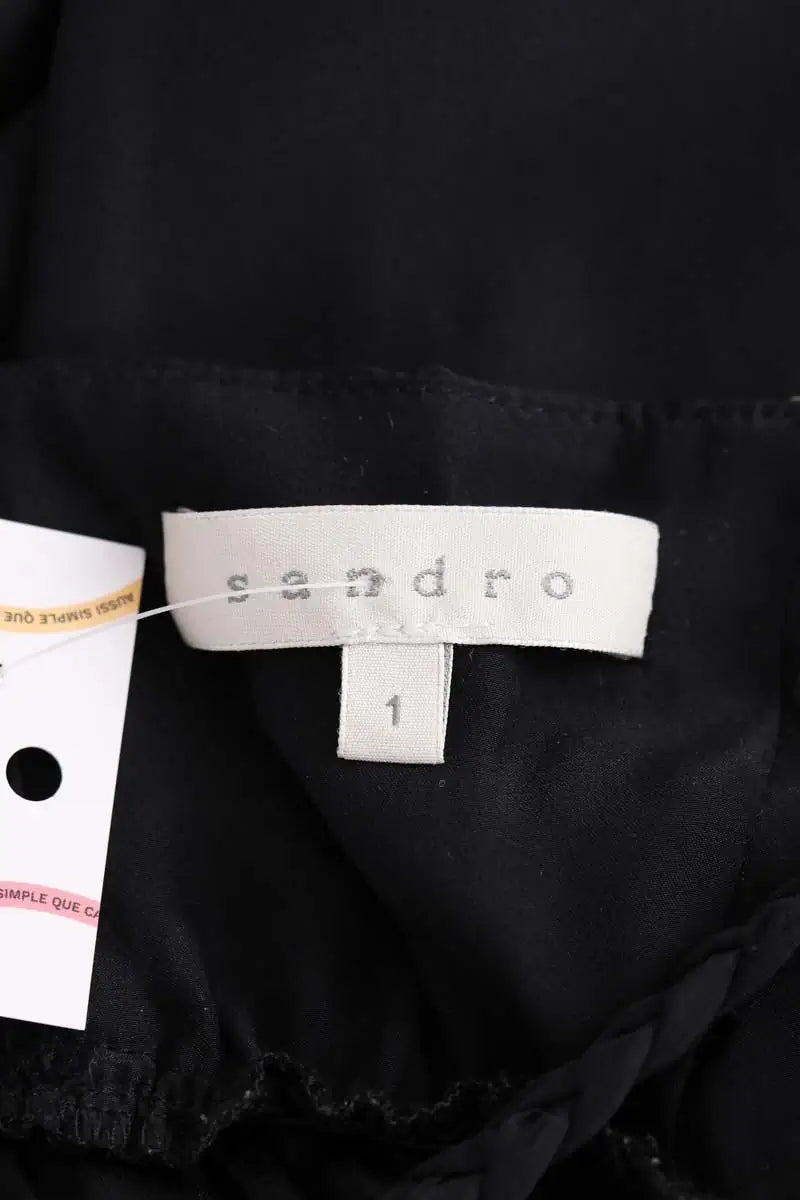 Robe Sandro Noir en Soie