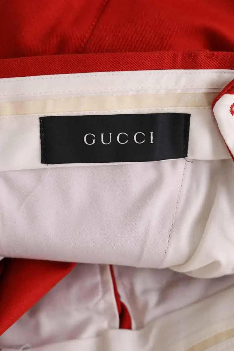 Pantalon droit Gucci Rouge en Coton