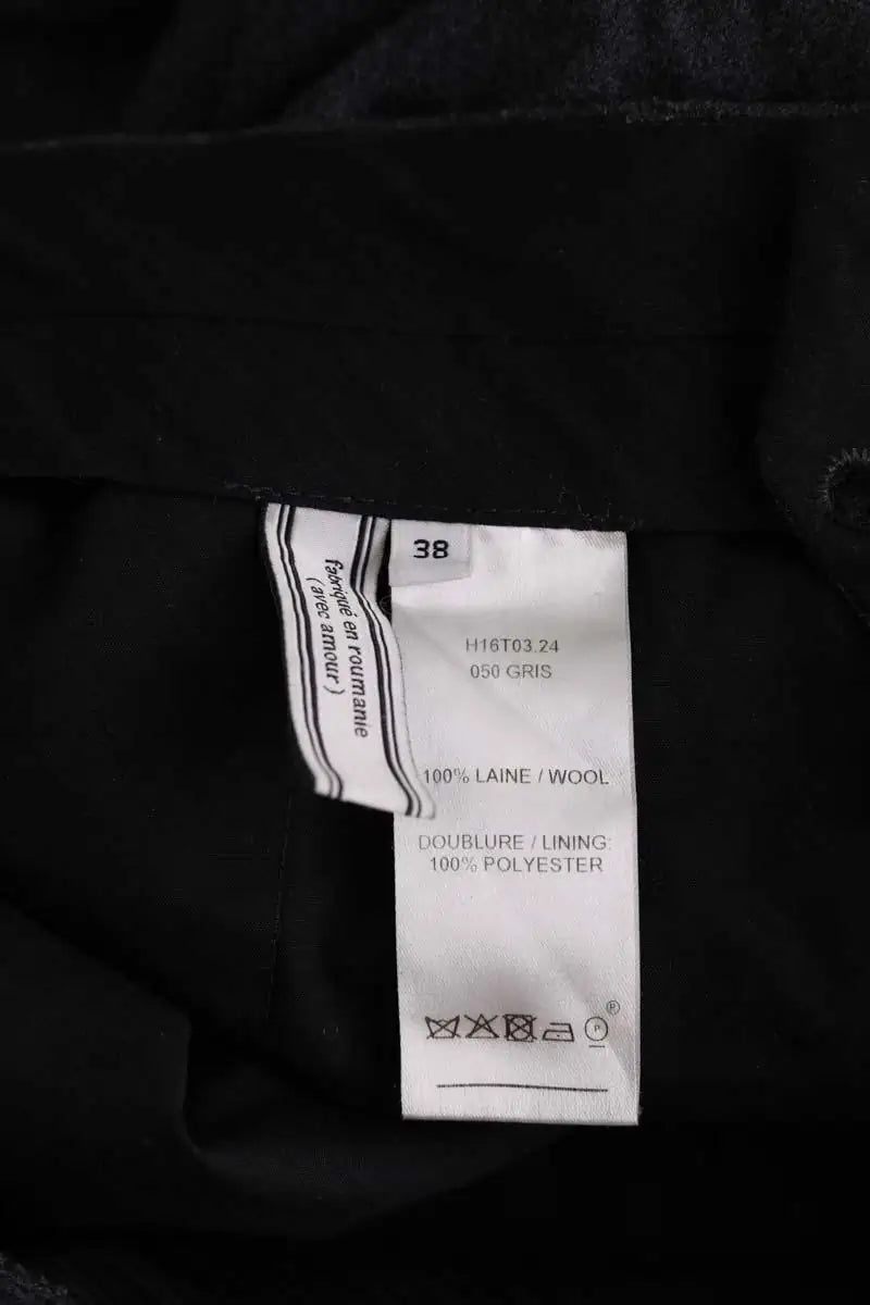 Pantalon droit Ami Anthracite en Laine