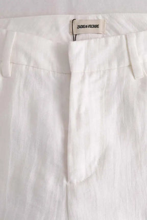 Pantalon Zadig & Voltaire Pistol tailleur lin Blanc en Lin