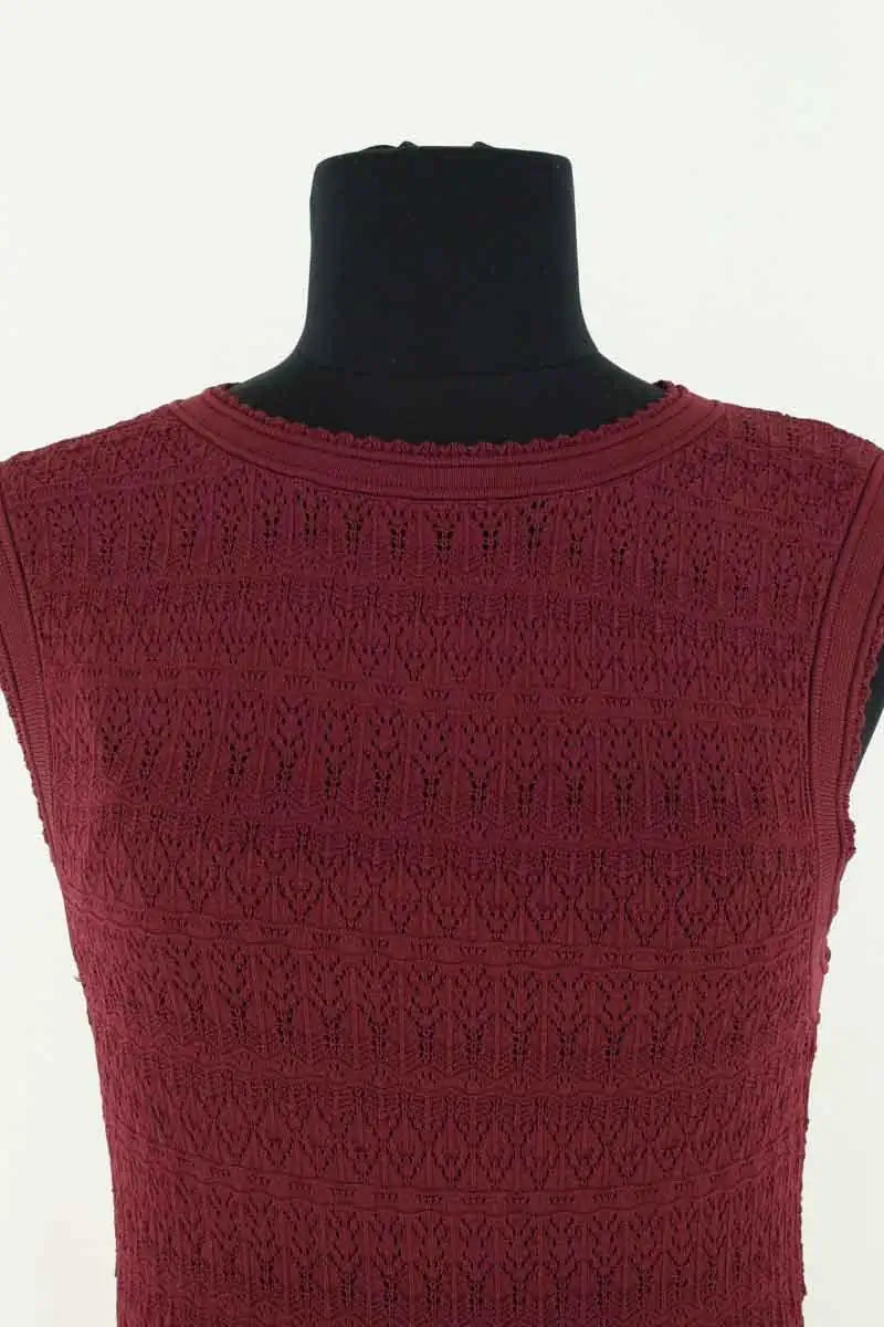Robe sans manches Sandro Bordeaux en Viscose