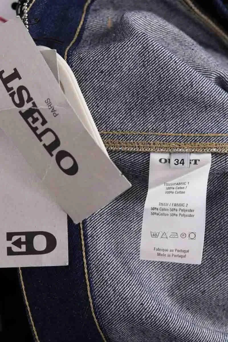 Jean droit Ouest Paris Apron pants Bleu en Coton