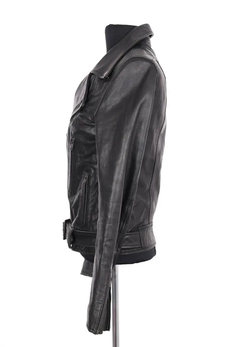 Veste Maje Noir en Cuir
