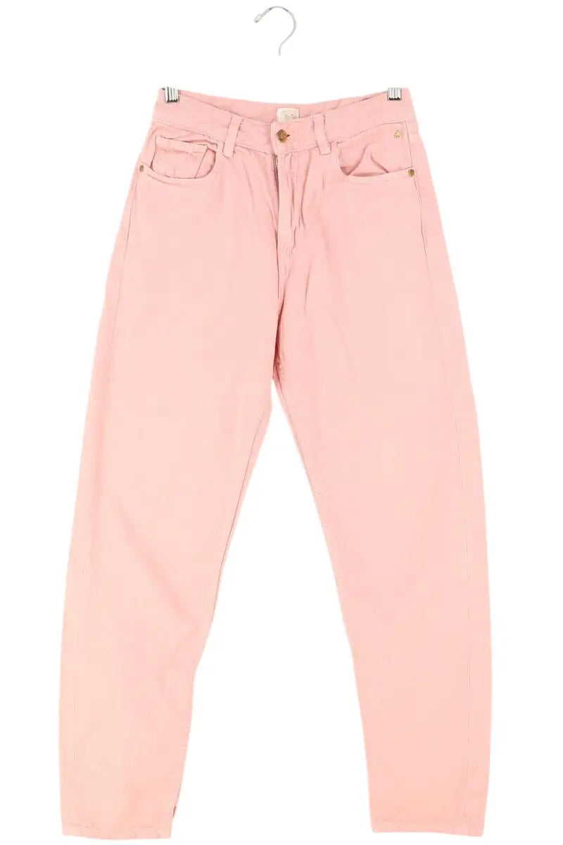Jean droit Des Petits Hauts Rose en Coton, taille XS - Seconde Main