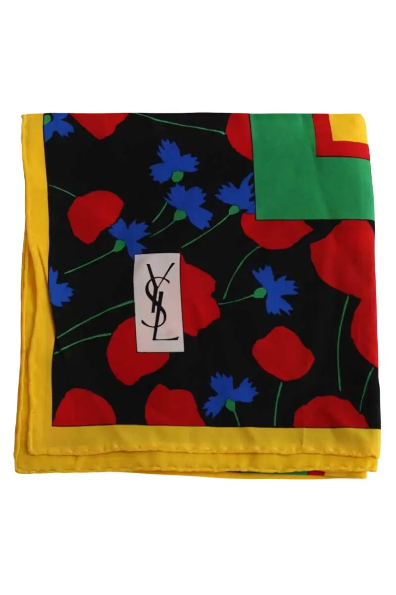 Carré Yves Saint Laurent Jaune en Soie - Seconde Main