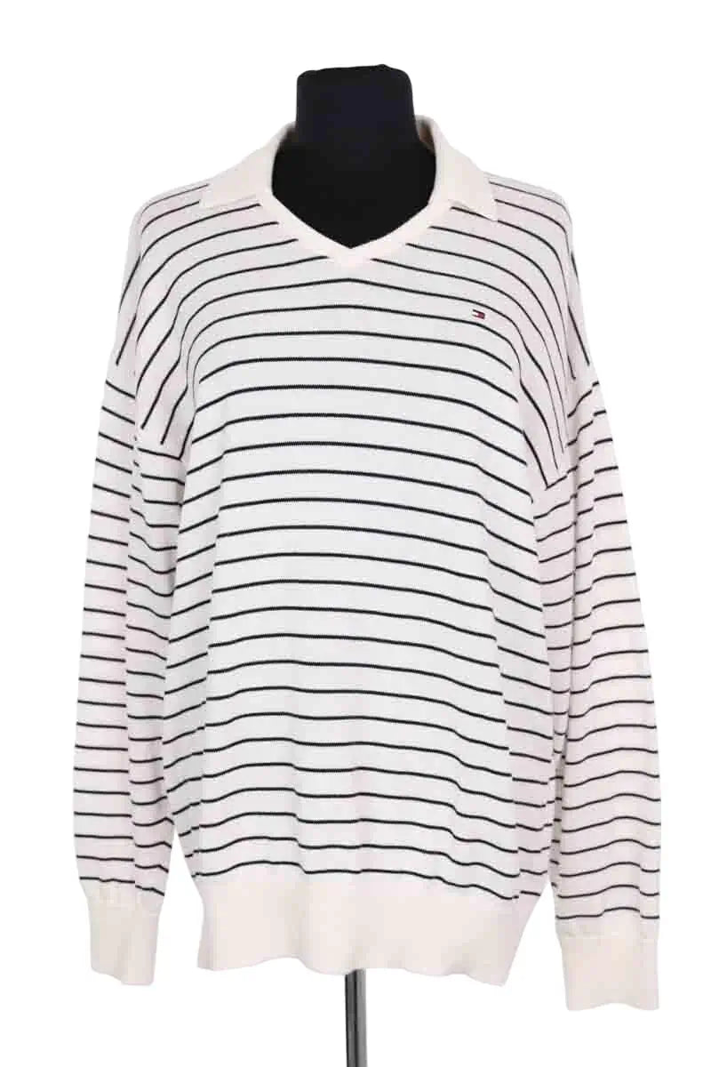 Pull Tommy Hilfiger Blanc en Coton, taille M - Seconde Main