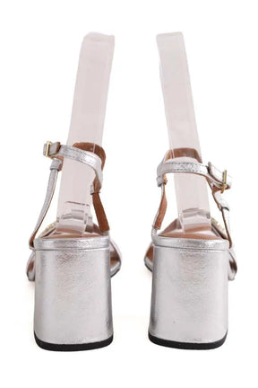 Sandales Maje Argent en Cuir