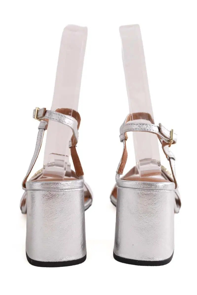 Sandales Maje Argent en Cuir