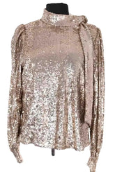Blouse Sézane Doré en Paillettes, taille M - Seconde Main