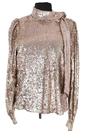 Blouse Sézane Doré en Paillettes, taille M - Seconde Main