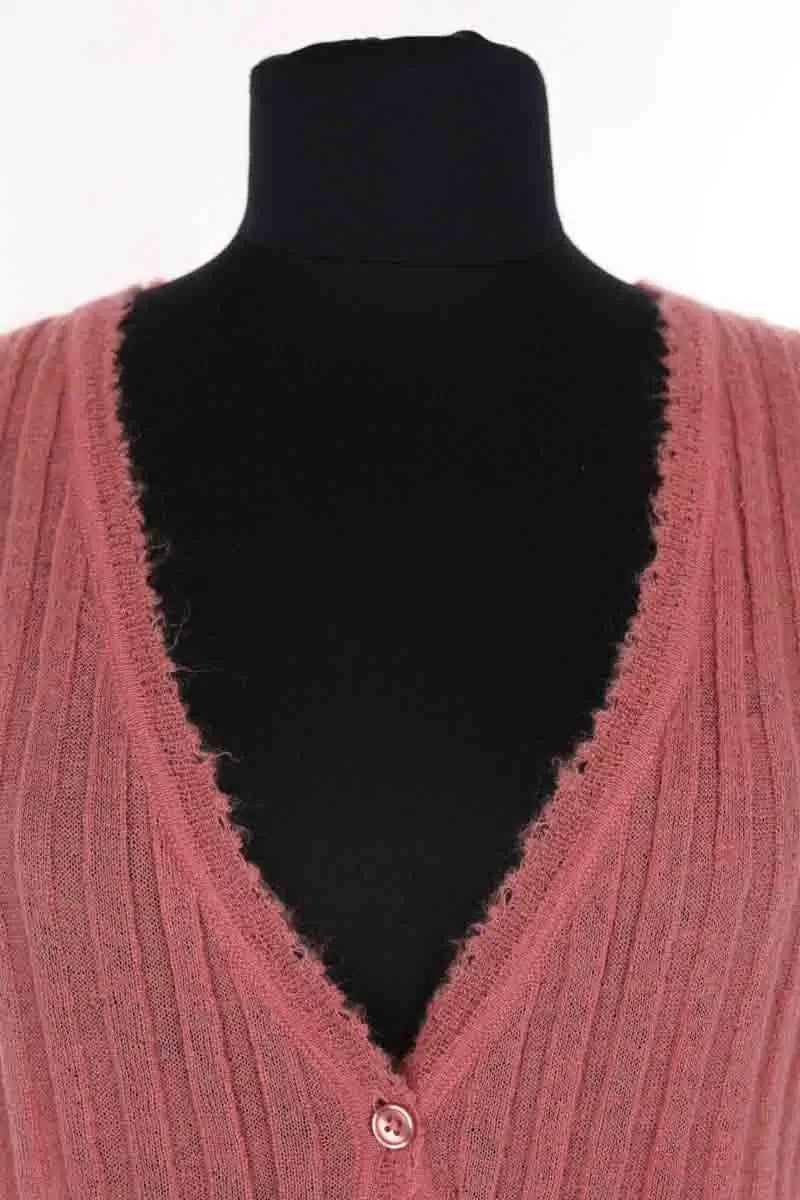 Cardigan Mes Demoiselles Rose en Laine