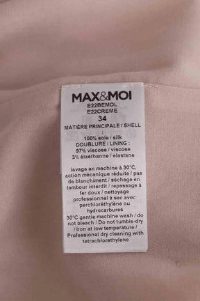 Pantalon large Max & Moi Beige en Soie