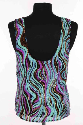 Top sans manche Maje Emilio Multicolore en Paillettes