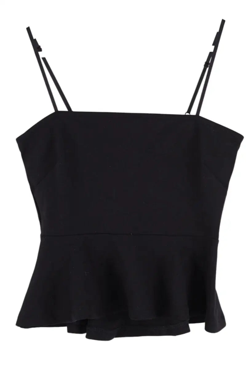 Top sans manche L'agence Parisa peplum top Noir en Synthétique, taille XS - Seconde Main