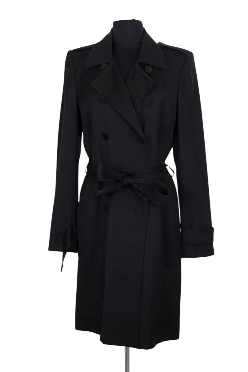 Trench-coat Pallas Noir en Synthétique, taille M - Seconde Main