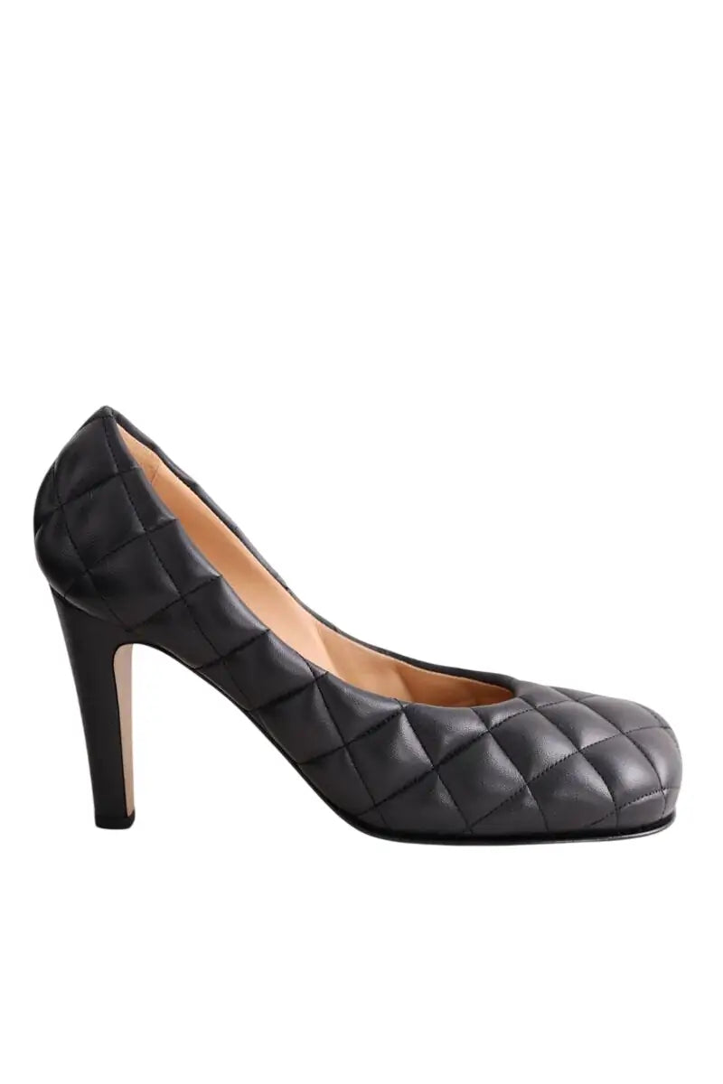 Talons Bottega Veneta Bloc padded pump Noir en Cuir, taille 38 - Seconde Main